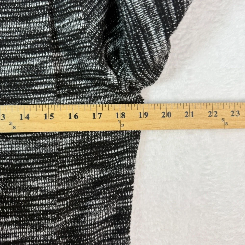 Van Heusen Womens Black‎ White Marled Knit Open Front Cardigan Sweater Size S/P